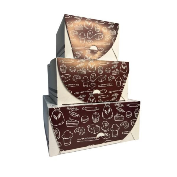 Cajas para tortas blanca-cafe #5 (22x13) - Image 3